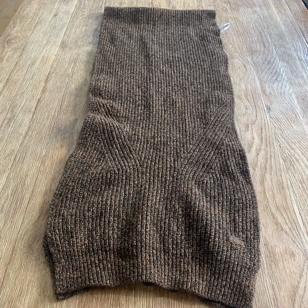 Lacoste Knit Brown Extra Fine Merino wool Scarf France